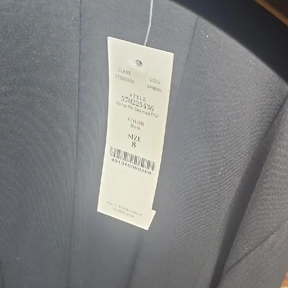 White House Black Market Sleeveless Pleated Midi Black Dress, Sz 8 NWT - Picture 3 of 10